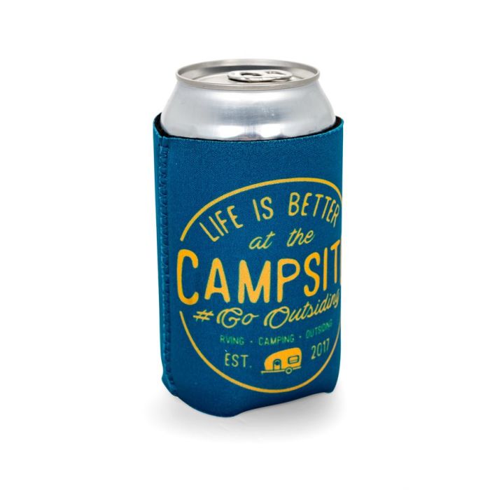 CAMCO Life is Better at the Campsite Navy & Yellow Seal Can Holder