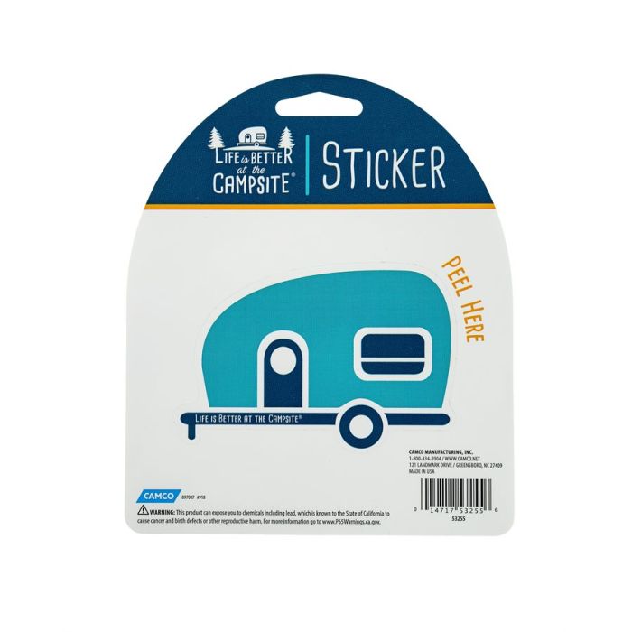 Camco Life is Better at the Campsite Tear-Drop Trailer Decal Sticker