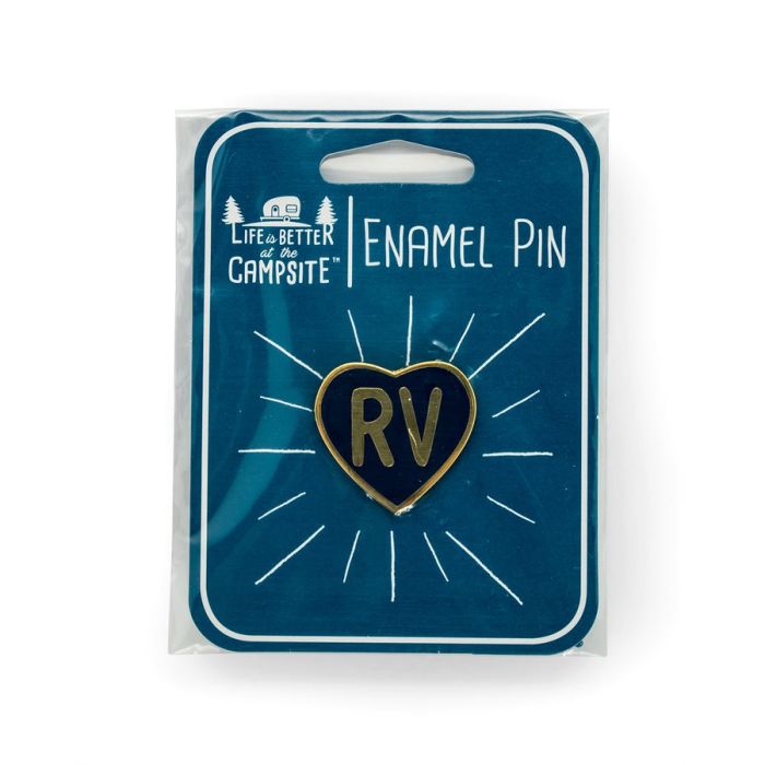Camco’s Life is Better at the Campsite RV Logo Heart Pin 