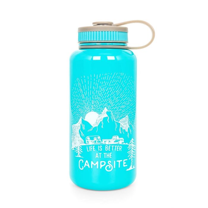 Camco Life is Better at the Campsite Teal Sunrise Water Bottle