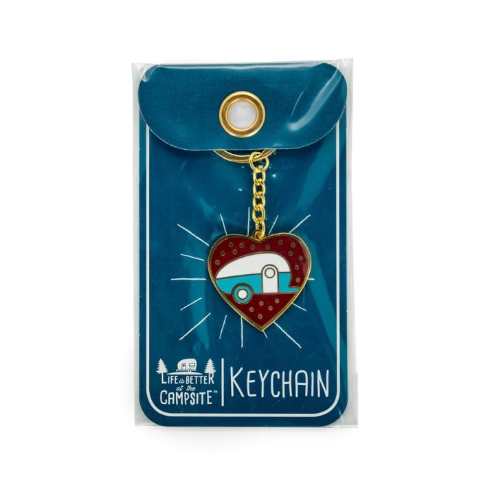 Camco Life Is Better At The Campsite RV Teardrop Red Heart Keychain