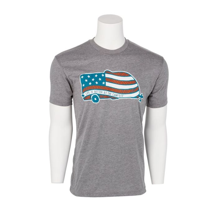 CAMCO Life is Better at the Campsite American Flag Camper Shirt - Small