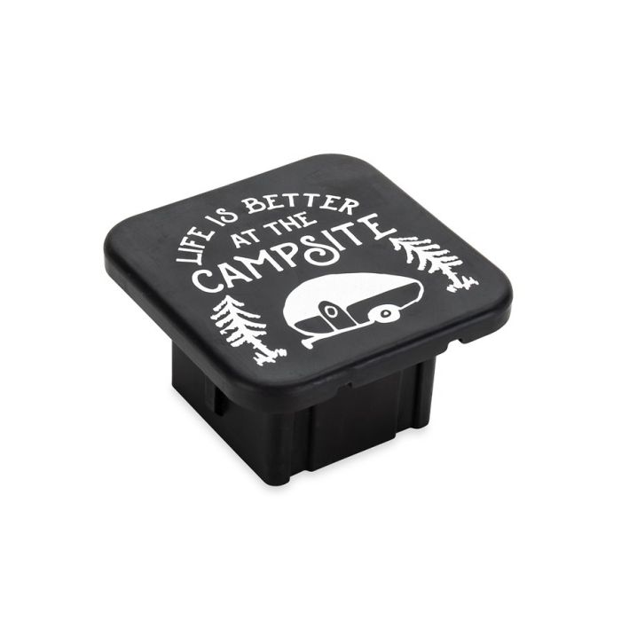 Camco Life is Better at the Campsite Logo Black Hitch Receiver Cover