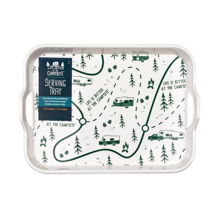 Camco Life is Better at the Campsite Melamine RV Serving Tray, Map Design
