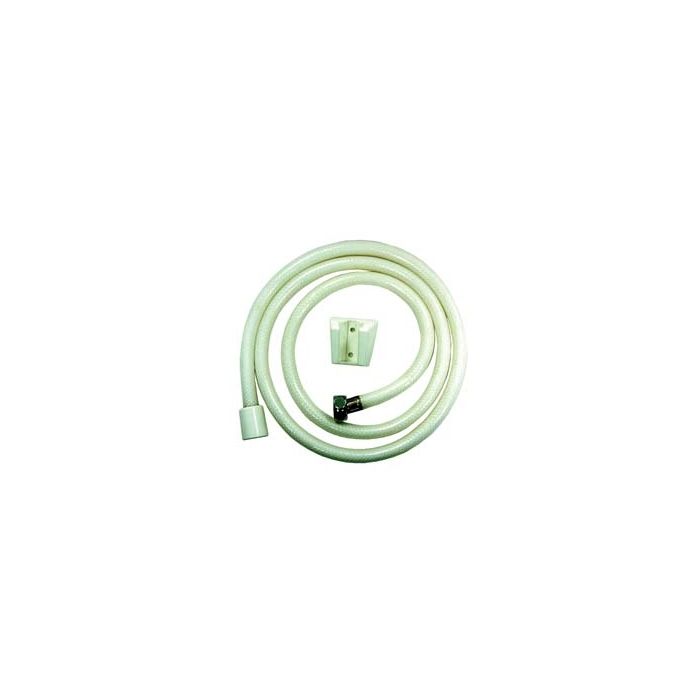 Relaqua White 60" Shower Hose with Wall Mount