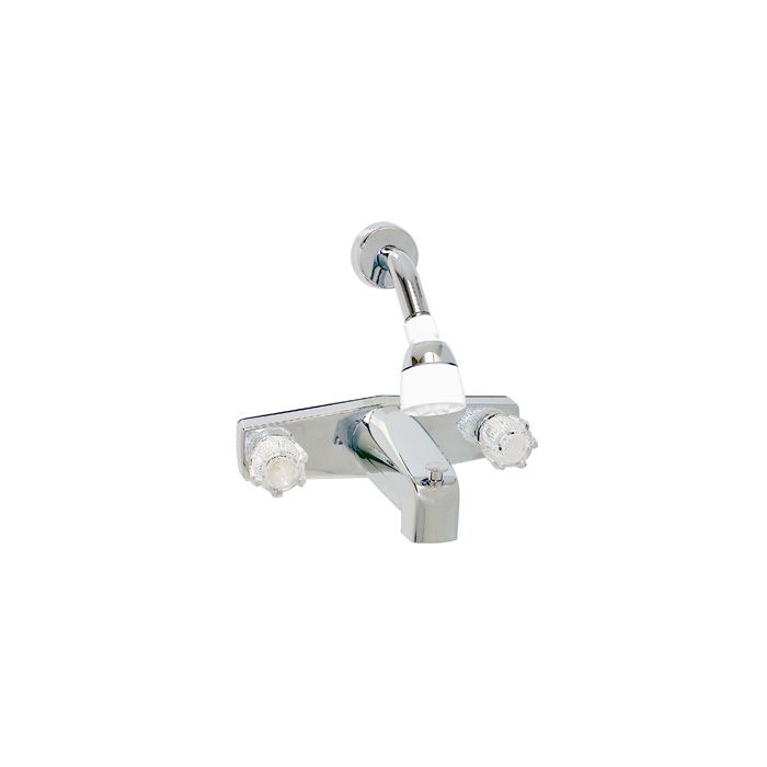 Phoenix Chrome Tub/Shower Diverter with Chrome and White Trimmed Showerhead