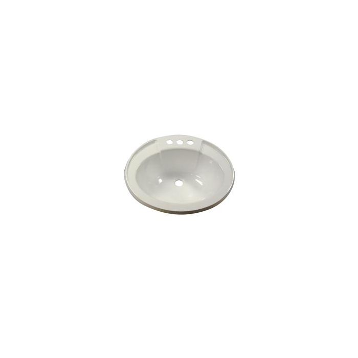 LaSalle Bristol 17" x 20" White Drop-in Plastic Oval Lavatory Sink