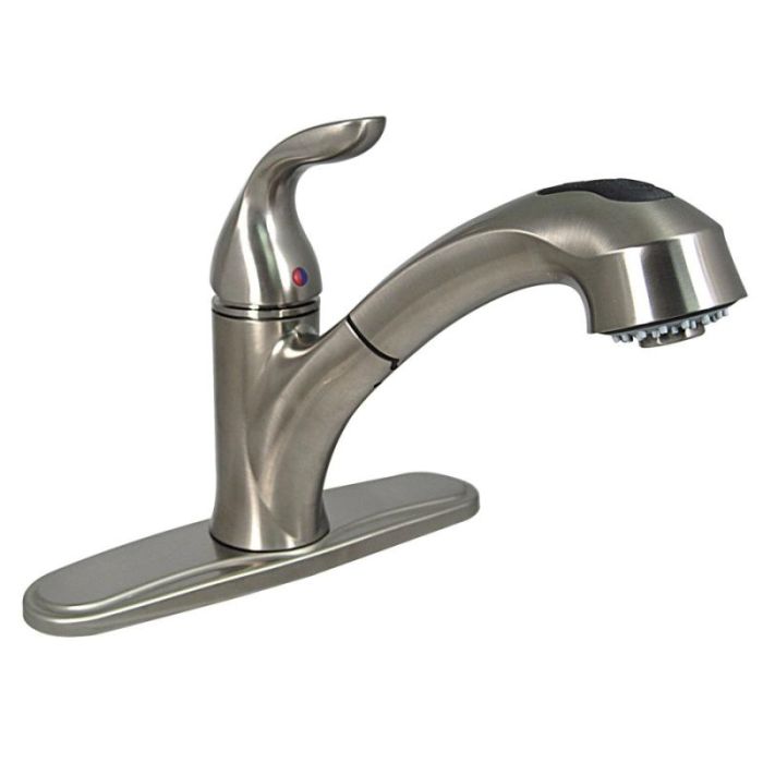 Phoenix Products Brushed Nickel Kitchen Faucet Single Lever Handle W/ Pullout Spout