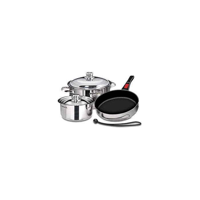 Magma 18-10 Stainless Steel W/ Ceramica® Non-Stick Nesting Cookware 7-Piece Set