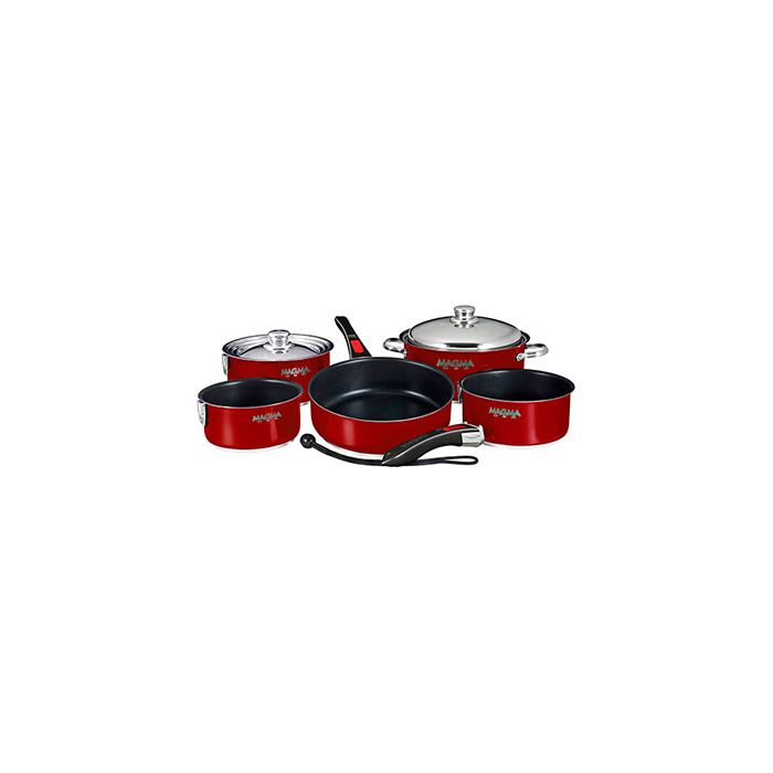 Magma 18-10 Stainless Steel Magma Red Enamel Finish W
