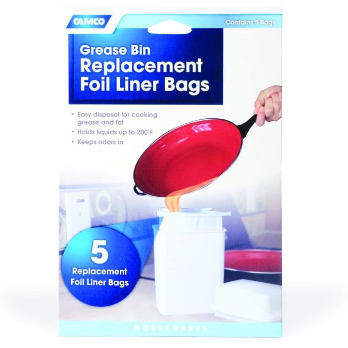 Camco Grease Storage Container - Replacement Bags, 5 pack