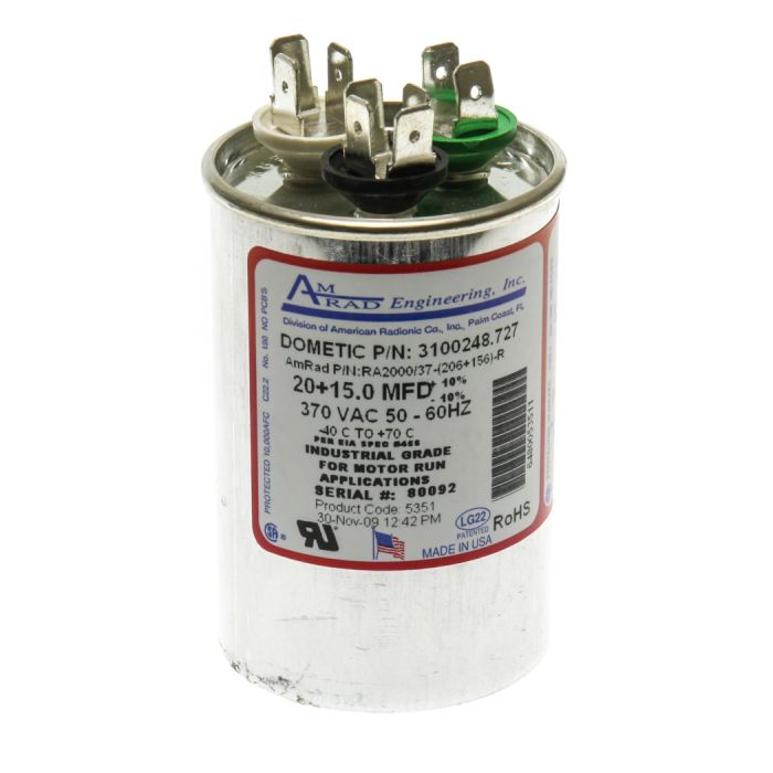 Dometic A/C Capacitor 20/15 MFD