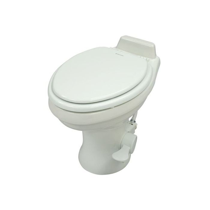 Dometic Low Prof ReVolution 321 White Elongated Deep Ceramic Foot Flush Toilet 
