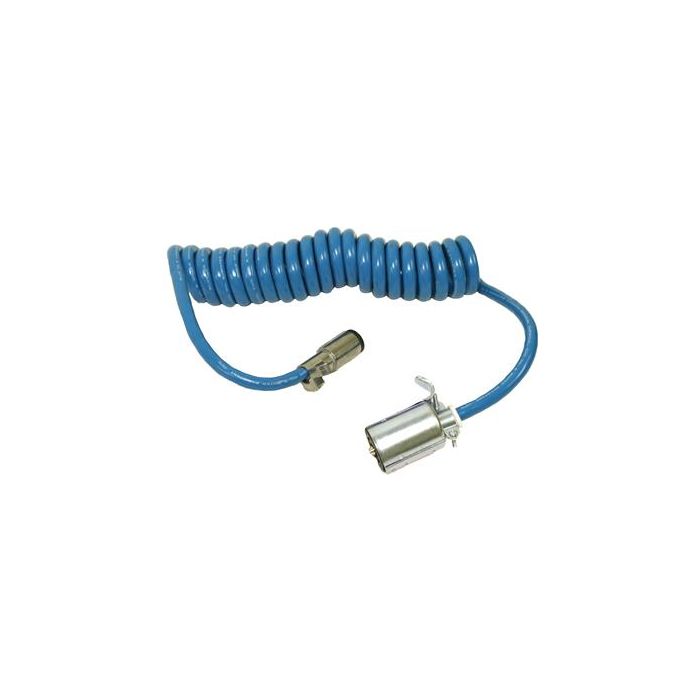 Blue Ox 7 Way RV Blade to 6 Round Coiled Cable Wiring Adapter
