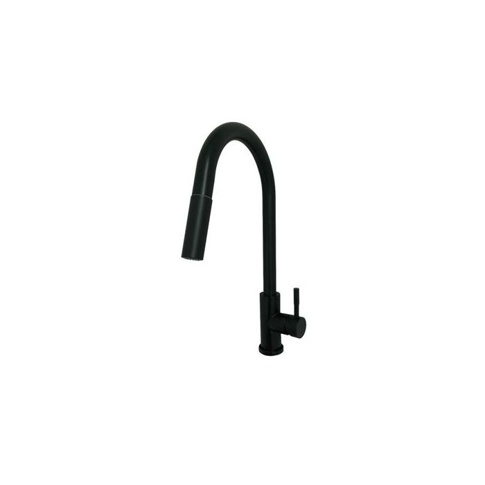 American Brass Black Matte Stainless Steel Single Lever Hi-Arc Pulldown Kitchen Faucet
