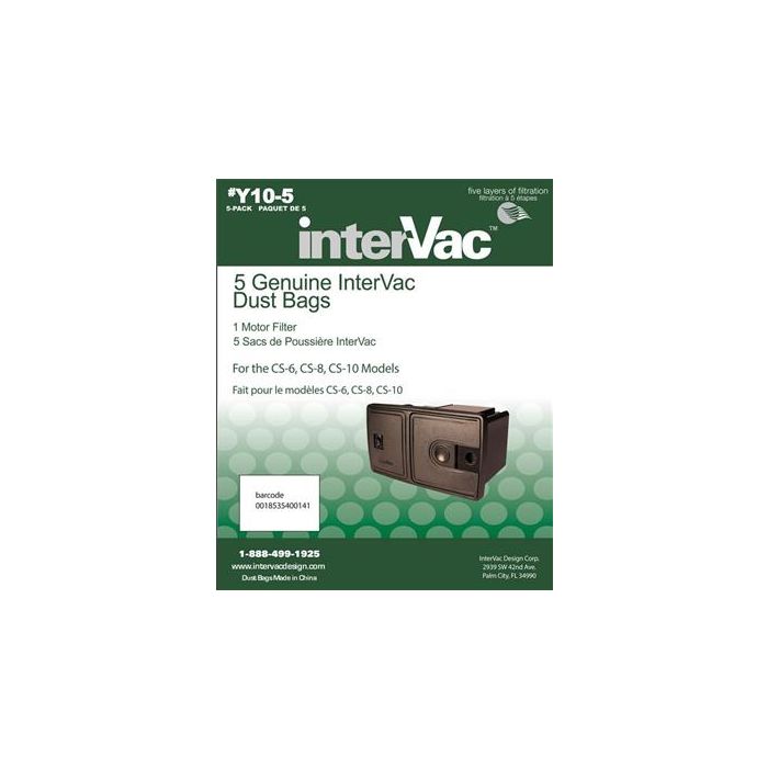 InterVac Y10-5 Vacuum Dust Bags
