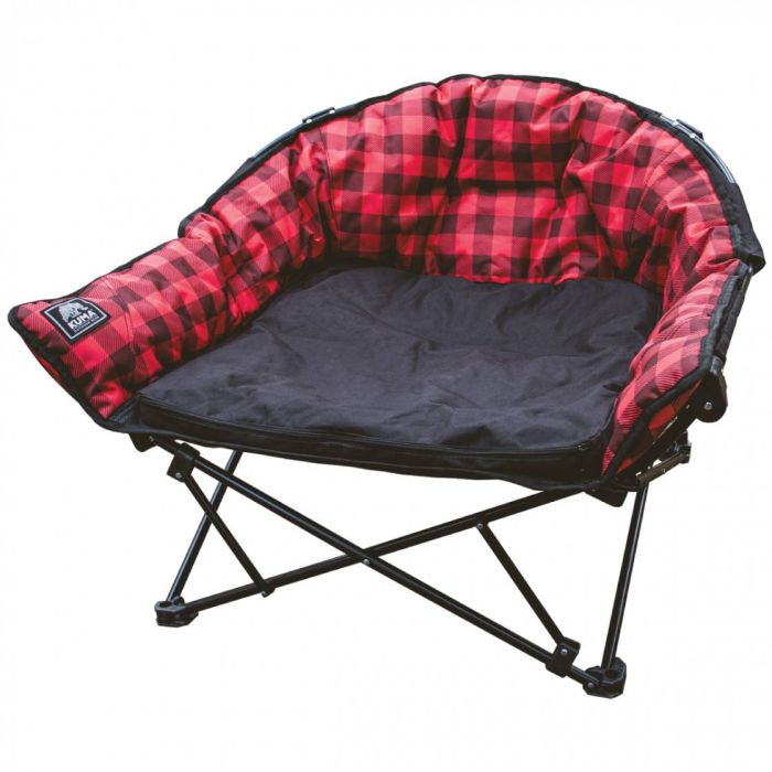 Kuma Lazy Bear Dog Bed Chair - Red & Black Plaid
