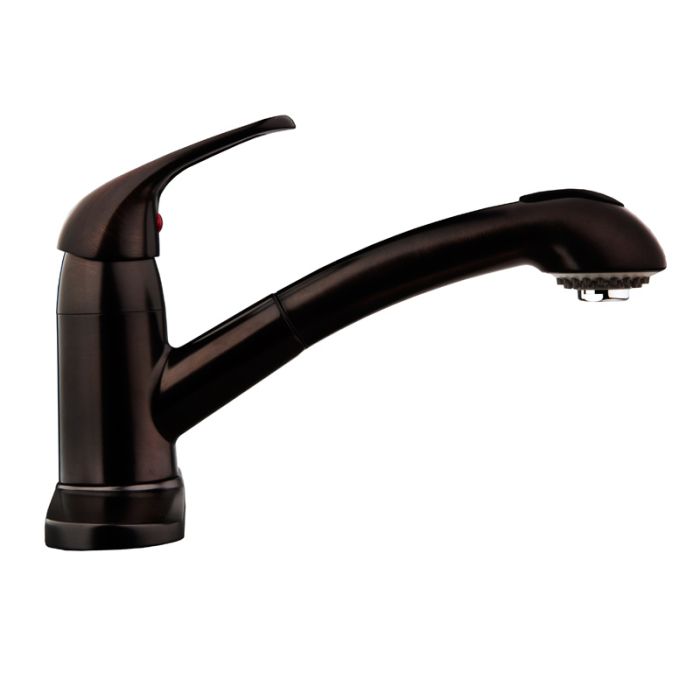 DURA Designer Pull-Out Venetian Bronze RV Kitchen Faucet with Deck Plate