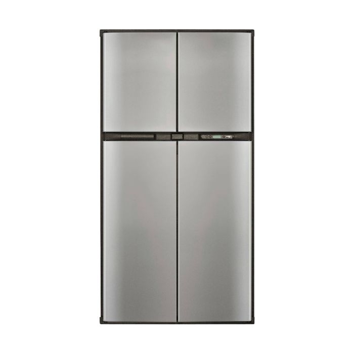 Norcold PolarMax™ 18 Cu. Ft. 2-Way Black Trim Stainless Steel Doors Side-by-Side Refrigerator w/ Ice Maker