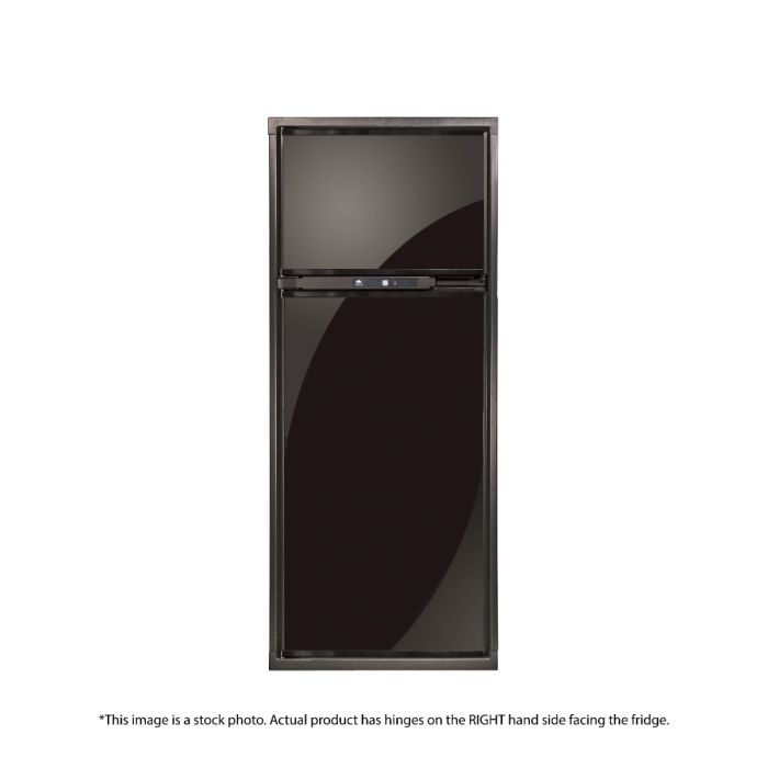 Norcold NA8LXR Gas Absorption RV Refrigerator front view shown with black door panels (not included) and doors closed.