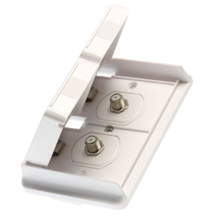 Prime Products Polar White Dual Outdoor TV Outlet