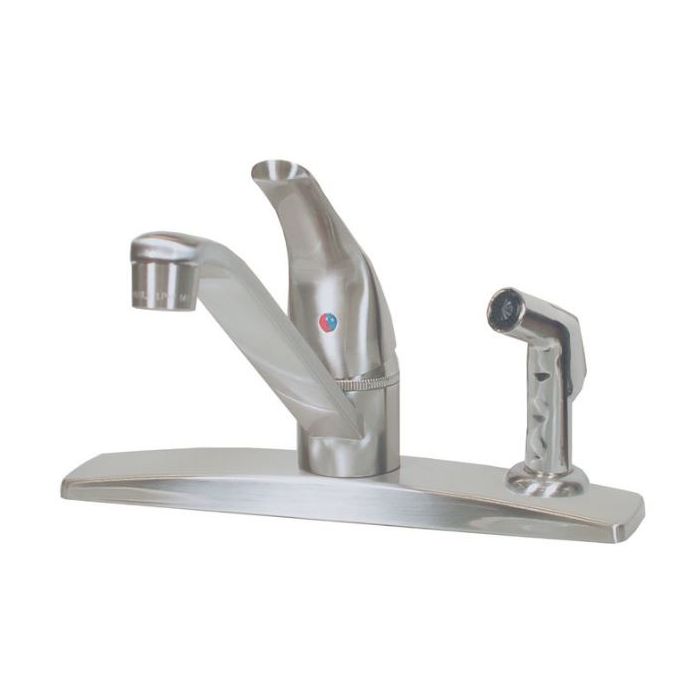 American Brass Company Chrome Single Handle Deck Mount Spray Kitchen Faucet