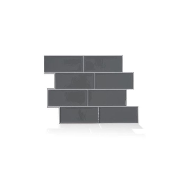 Patrick Industries Metro Grigio Kitchen/Bathroom Smart Backsplash Tiles - 4 Pack