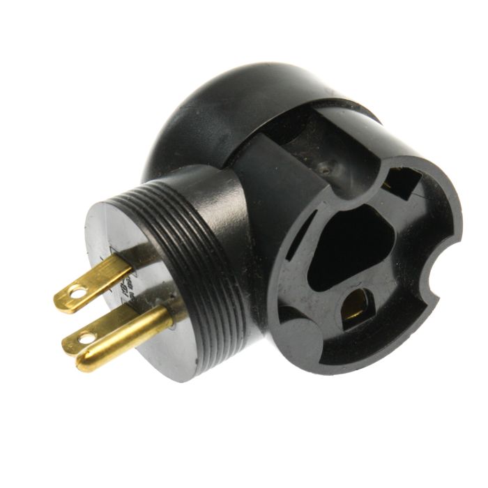 TRC 30 Amp F to 15 Amp M Right Angle Adapter