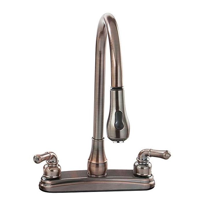 Empire Brass Company Oil Rubbed Bronze Teapot Handle Pull-Out Gooseneck Kitchen Faucet