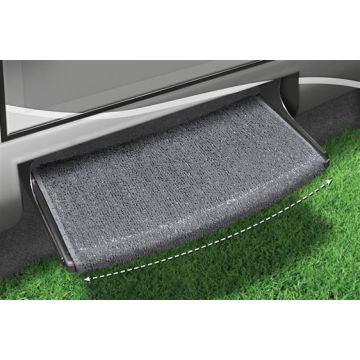 Prest-O-Fit Stone Gray 22" Wraparound Radius RV Step Rug