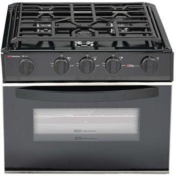 Suburban 17" Sealed Burner Black 3-Burner Range