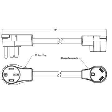 SouthWire 50 Amp M to 30 Amp F Adapter