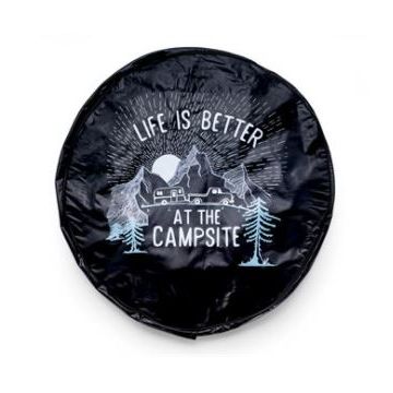 Camco Life is Better at the Campsite Black Vinyl 27" RV Camper Sunset Design Spare Tire Cover