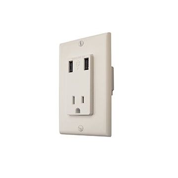 Diamond Almond Dual USB AC Wall Outlet