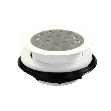 JR 2" White Plastic Grid Shower Strainer