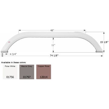 Icon Mauve Gray Carriage Tandem 5th Wheel Travel Trailer Fender Skirt FS1756