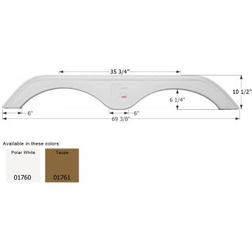 Icon Polar White KZ Tandem 5th Wheel Travel Trailer Fender Skirt FS1760