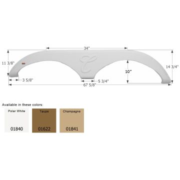 Icon Champagne Forest River Passenger Side Tandem 5th Wheel Travel Trailer Fender Skirt FS1840