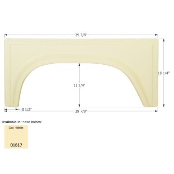 Icon Colonial White Single Fender Skirt FS381