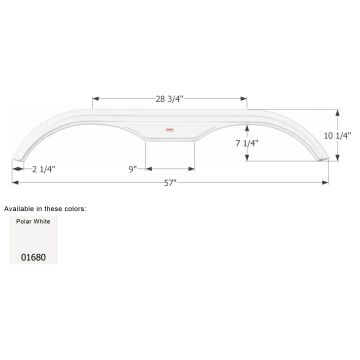 Icon Polar White Fleetwood Tandem 5th Wheel Travel Trailer Fender Skirt FS725