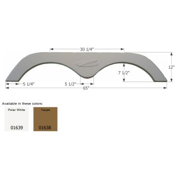 Icon Taupe R-Vision Tandem Travel Trailer Fender Skirt FS775