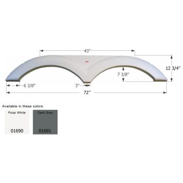 Icon Polar White Dutchmen Tandem 5th Wheel Travel Trailer Fender Skirt FS790