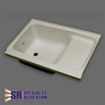 Specialty Recreation 36" x 24" x 13" Step Bathtub w/ Left Hand Drain - Parchment