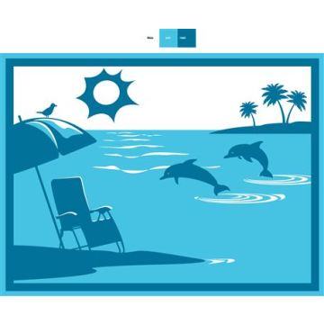 Faulkner 9' x 12' Beach And Dolphin Design Patio Mat