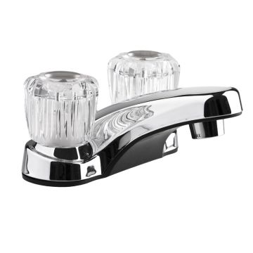 DURA Crystal Two Handle Non-Metallic Chrome RV Lavatory Faucet