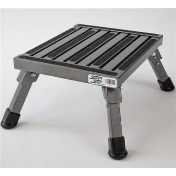 Safety Step Small Folding Aluminum 11" x 14" Platform Step, Silver Vein