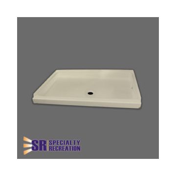 Specialty Recreation 38" x 24" Front Center Drain Shower Pan - Parchment