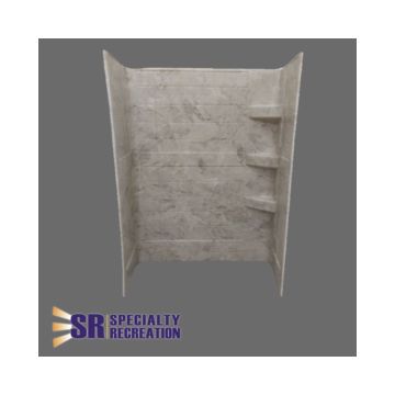 Specialty Recreation 24" x 36" x 66" Grand Teton Travertine Pattern Bath/Shower Surround - Brown & Gold