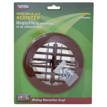 Valterra 4" Round Register Outlet Vent with Damper - Brown