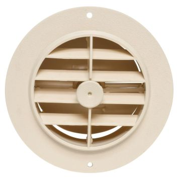 Valterra Off-White 4" Round Register Outlet Vent with Damper A10-3349VP Front